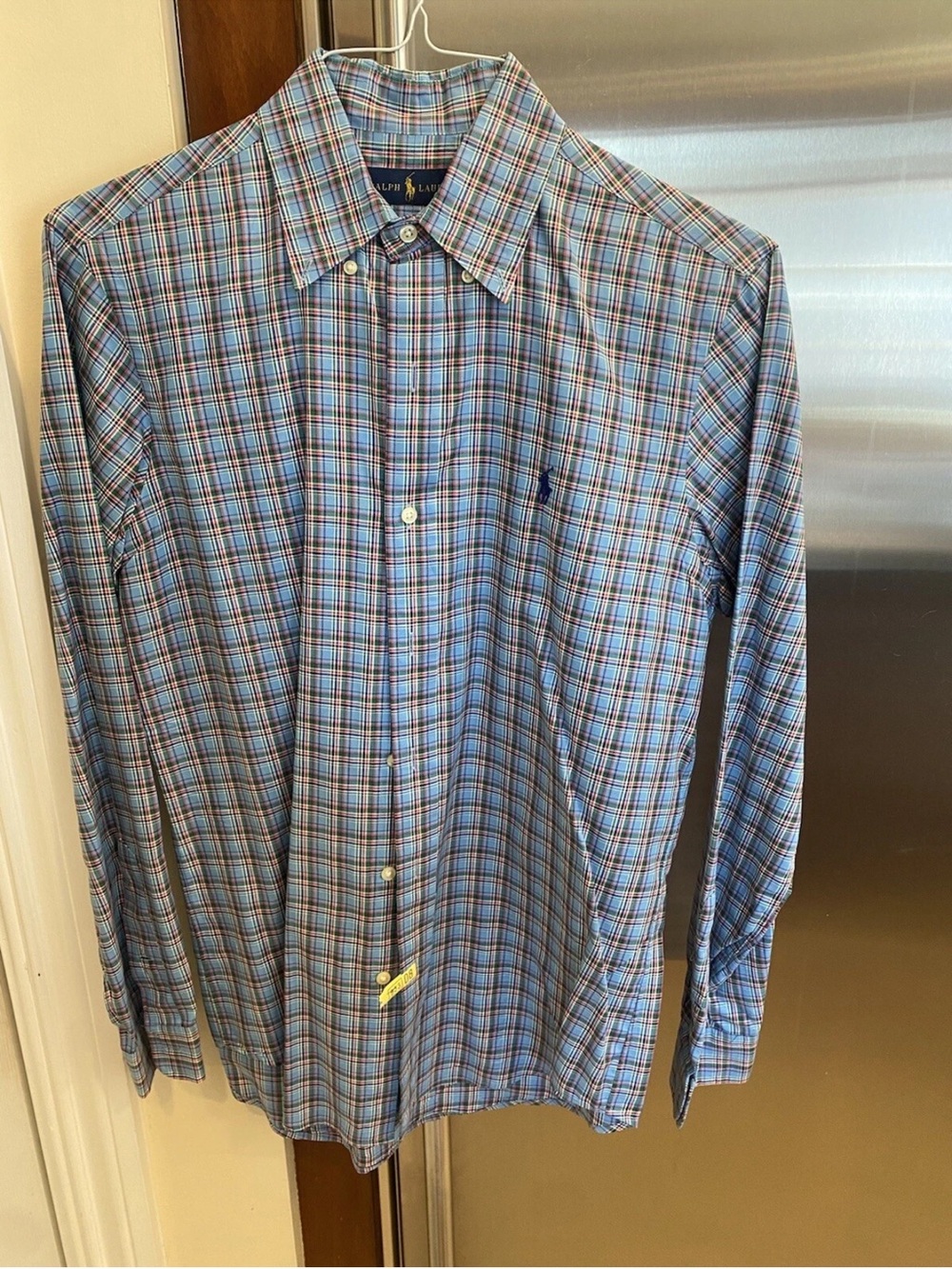 Ralph Lauren Men’s Blue Plaid Button-Down Dress Shirt Size Small